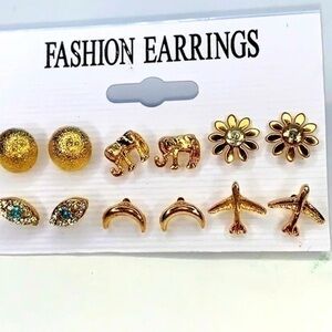 6 Pair of fashion earring studs